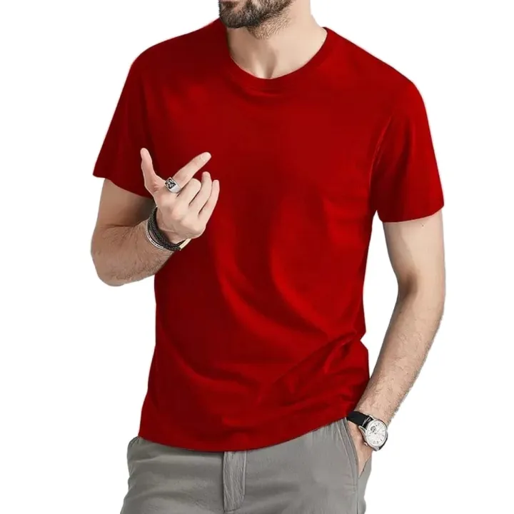 Dark Red Men T Shirt New Style For Christmas Gift/ X-Mas 155GSM Comfortable, Durable & Soft Material.