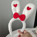 Bow Tie Cartoon Plush Rabbit Headband Soft Rabbit Ears Love Heart Love Heart Hair Hoop Cartoon Plush Cosplay Hair Band for Cosplay Parties Costume Parties Dress-Up Events Anime Conventions Children'S. 