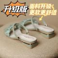 Caesar Sandals Women's Summer 2024 New Two-Way Sandals Women's Outer Wear Elegant Strap Wanwan Lei Style Chunky Heel. 