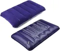 Pillow Squared Flocked Fabric Air Pillow for Beach,Camping,Hiking,Traveling,Napping,Desk Rest,Office,Neck Lumbar Support(Purple). 