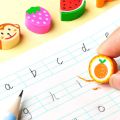 50pcs/set Cute Rubber Eraser Creative Animal Fruit Pencil Erasers Mini Kawaii Stationery Kids Student Office Supplies. 