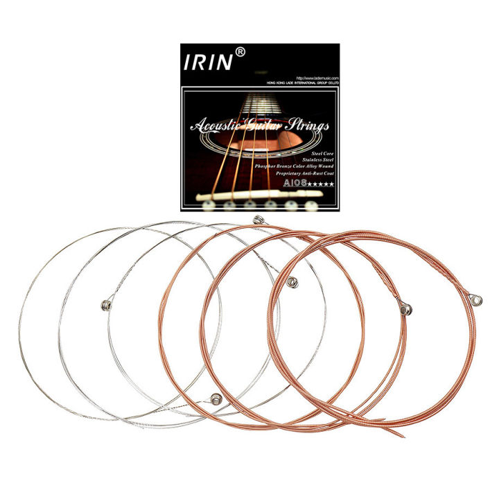 Inch String IRIN A108 6Pcs/Set Acoustic Flok Guitar String 009-045 Inch 6 Strings ...