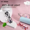 OQ BOGA 4 Colors Fashion Unisex Radiation Protection Anti Blue Light Plastic Oval Frame Computer Glasses Boys Girls Eye Protection Full Rim Eyewear. 