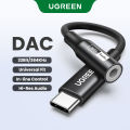 UGREEN USB C to 3.5mm Audio Adapter Hi-Res Type C to Aux Dongle HiFi DAC Headphone Jack Cable Converter for  iPhone 15 Pro Max Plus, Galaxy S23 Ultra, Pixel 7 iPad Air Mini. 