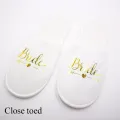 【WEJA】1Pair Bride Wedding Decoration Bridesmaid Party Slippers Ladies Party Supplies Disposable Items For Hotel Rooms. 
