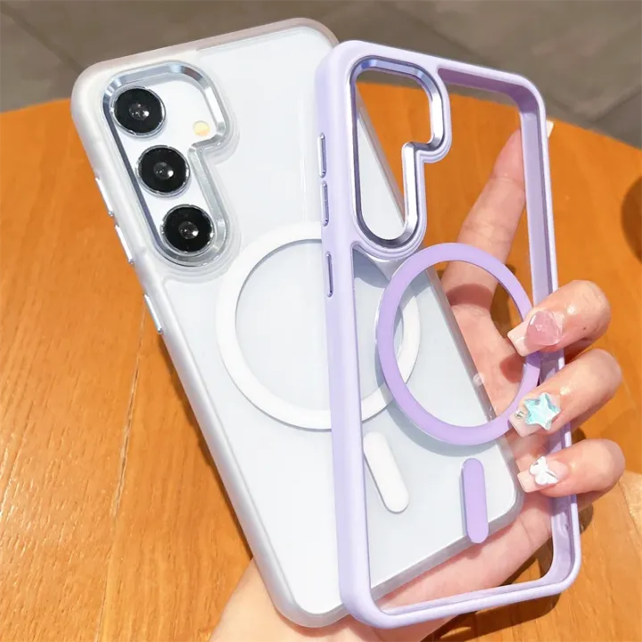 HD%20Clear%20Solid%20Armor%20Magnetic%20For%20Magsafe%20Candy%20Frame%20Case%20For%20Samsung%20Galaxy%20S24%20S24Plus%20S24Ultra%20Plus%20Ultra%20Shockproof%20Cover%20-%20Image%204
