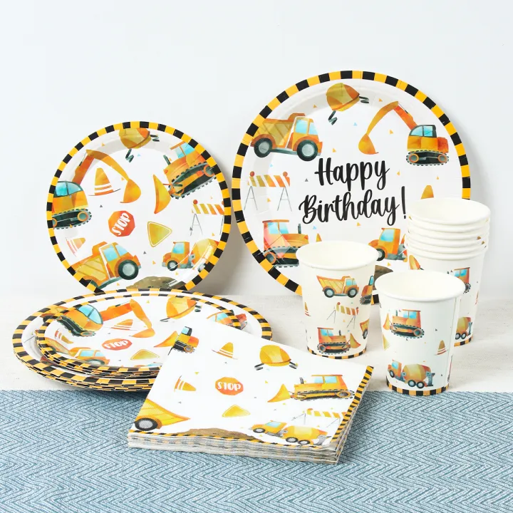 Construction%20Disposable%20Tableware%20Birthday%20Party%20Decor%20Kids%20Boy%20Engineering%20Vehicle%20Theme%20Tableware%20Party%20Supplies%20Baby%20Shower%20-%20Image%202