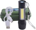 Rechargeable Flashlight and COB Desk Lamp with Gift box Focus Zoom Torch Light with 3 Modes Adjustable for Emergency and Camping Mini LED Built-in Battery Flashlight. 