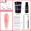 Monja 7Pcs/Set Nail Art UV Builder Gel Nail Quick Extension Color Nail Tip French Nail Tip Form DIY Manicure Tool Set. 