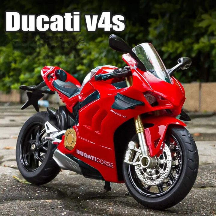 model bike 1/12 Ducati Panigale V4S Alloy Racing Cross-country Motorcycle Model Simulation Toy Street Motorcycle Model Collection Kids GiftParty Tableware