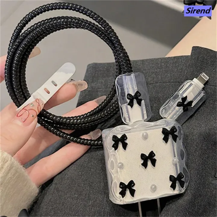 Sirend%20Cute%203D%20Clear%20Bowknot%20Pearl%20USB%20Cable%20Protective%20Cover%20for%20IPhone%2018W/20W%20Data%20Line%20Bite%20Head%20Cord%20Fast%20Charging%20Protector%20Case%20-%20Image%207
