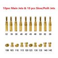 10Pcs Carburetor Main Jet Kit & 10Pcs Slo/Pilot Jet for PK Keihin OKO CVK PM NSR KSR PM Motorcycle Carburetor. 