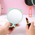 lens Hand-held makeup mirror Versatile plastic Portable mirror Folding handle make-up mirror for Travel Daily makeup routine Beauty professionals Makeup enthusiasts Gift option. 