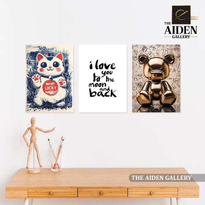 Set%20of%203%20A3%20Size%20(29.7x42cm)%20Unframed%20Poster%20Print%20Lucky%20Paws%20Cat,%20I%20Love%20You%20to%20the%20Moon%20and%20Back%20Quote,%20Gold%20Bear%20Brilliance%20Art%20Wall%20Arts,%20Wall%20D%C3%A9cor%20-%20Image%203