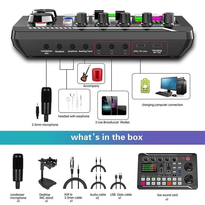 F998%20Sound%20Card%20Microphone%20Sound%20Audio%20Interface%20Mixer%20Sound%20Card%20Mixing%20Console%20Amplifier%20for%20Phone%20PC%20-%20Image%202