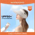 MATEYOYO Foldable Wide Large Brim Sun Hats Summer Beach Bucket Hats for Women Empty Top Visors Cap Outdoor Sport UV Protection Female Cap. 