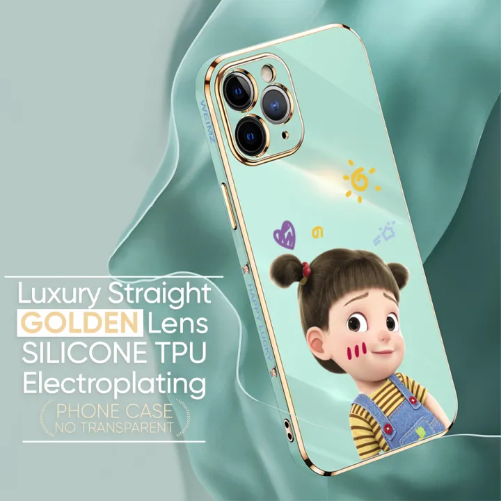 ZeroQiQi%20for%20Vivo%20Y19%20Back%20Cover%20Cute%20Girl%20Luxury%206D%20Plating%20Case%20Side%20Pattern%20Soft%20Silicone%20Square%20Mobile%20Phone%20Cases%20+%20Free%20Lanyard%20-%20Image%204