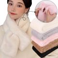 【Simple 3C】Girls Solid Color Rabbit Fur Shawl Scarfs Winter Warm Thicken Collar. 