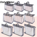 DishyKooker 9pcs Organizer Bags Transparent Hanging Dust Cover Bags Purse Storage Organizer With Zipper Handles (3 Sizes: S/M/L). 