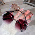 Sun Men Glasses Sunglasses Female Women Shades Rhinestone Fashion Luxury Vintage Design. 