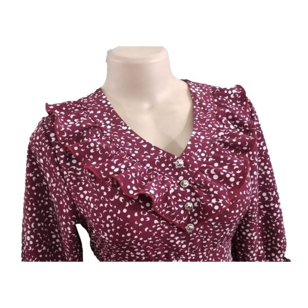 New%20Stylish%20Long%20Sleeves%20V%20Neck%20Rosa%20Bella%20Polka%20Printed%20Long%20Frocks%20for%20Women%20-%20Image%208