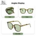 LouisWill Folding Sunglasses In Round Packaging Handbag Decorative Sun Glasses Outdoor Travel Sunscreen Sunglasses Women UV400 Trendy Sunglasses For Women Round Chic Retro Sunglasses. 