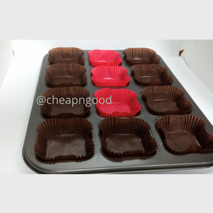 DIVA Premium Brownie Liners Set 50 Nos - High Quality Brownies paper liner / Square Cupcake Muffin Liners