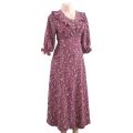 New Stylish Long Sleeves V Neck Rosa Bella Polka Printed Long Frocks for Women. 