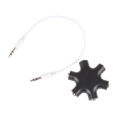 6*3.5mm Way Multi Port Hub Aux Headphone jack Splitter Audio Cable Converter. 