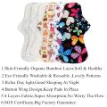 Simfamily Organic Bamboo Heavy Flow Cloth Sanitary Menstrual Pads. 