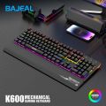 BAJEAL K600 Gaming Keyboard Wired Mechanical Keyboard with Palm Rest Wrist Rest Pad. 