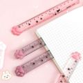 1Pcs Kawaii Cat Paw Straight Ruler Cute Transparent Rulers Student Stationery Measuring Drawing Tools Office School Supplies. 