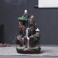 Mountains River Waterfall Incense Burner Fountain Backflow Aroma Smoke Censer Holder Office Home Unique Crafts+100 Incense Cones. 