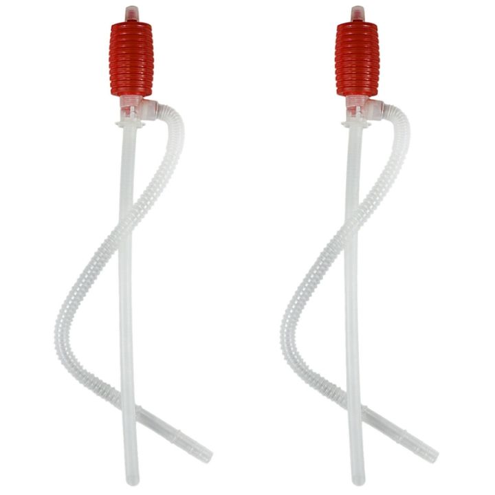 2Pcs Universal Fuel Transfer Siphon Pump - Large Squeezing Syphon for Lawn Mowers & Manual Pumping Petrol, Water,Alcohol