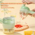 4 in 1 Portable Electric Vegetable Cutter Set,Gatling Vegetable Chopper Mini Wireless Food Processor,Garlic Chili Onion Celery Ginger Meat Garlic Chopper with Brush. 
