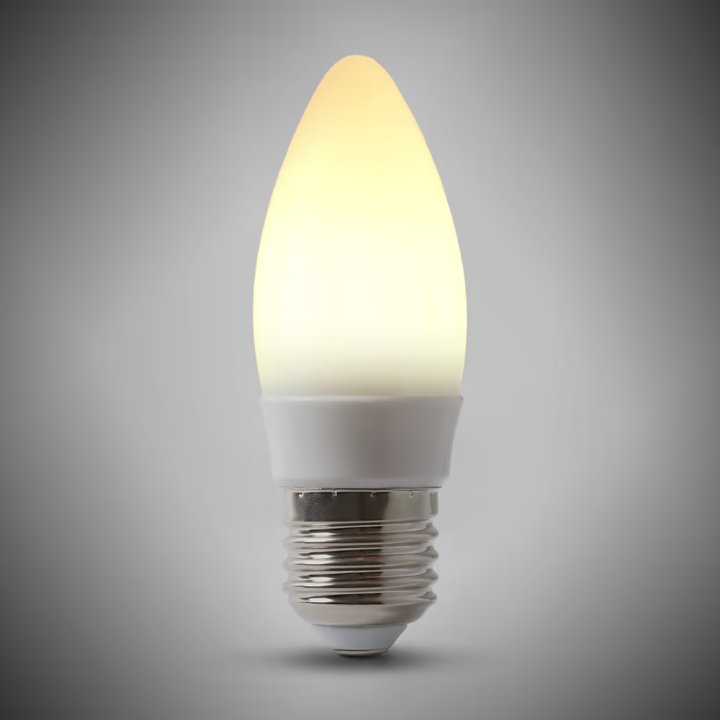 Warm White E27 LED Candle Bulb, 3W (40W Equivalent), 400lm, ES Candle Bulb, 2700K, Non-Dimmable