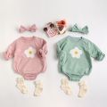 Newborn Baby Clothes Cute Cotton Baby Girl Bodysuits Long Sleeve Floral Baby Girl Clothes With headband. 