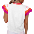 Womens Summer Cap Sleeve Tops White L. 