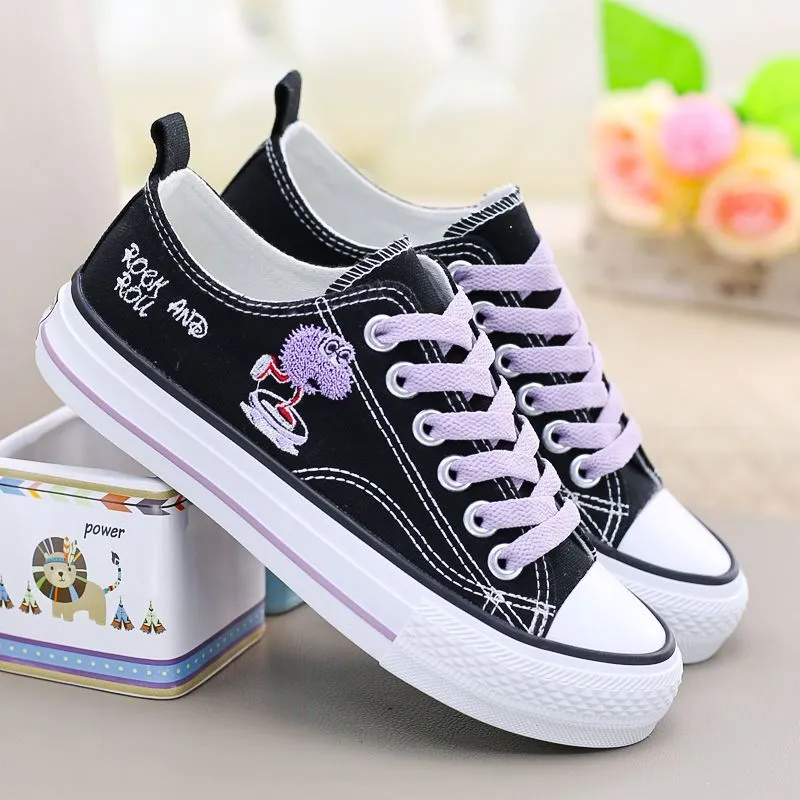 Girls Canvas Sneakers Women2023New Autumn Flat Primary School Sneakers Non Slip Sneakers Soft Bottom Leisure Cloth Shoes Daraz.lk