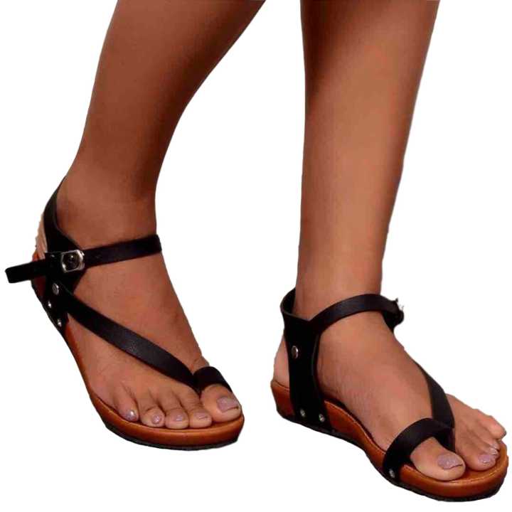 Women's Buckle Sandals Black