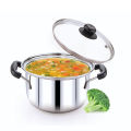 Stainless Steel Cookware Soup Pot with Glass Lid. 