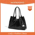 MATEYOYO Fashion Tote Bag Women's Travel Bag Large Capacity Bag Simple Shoulder Bag Shining PU Tote Handbag Magnetic Buckle Design Ladies Sling Shopping Bag Lunch Bag. 
