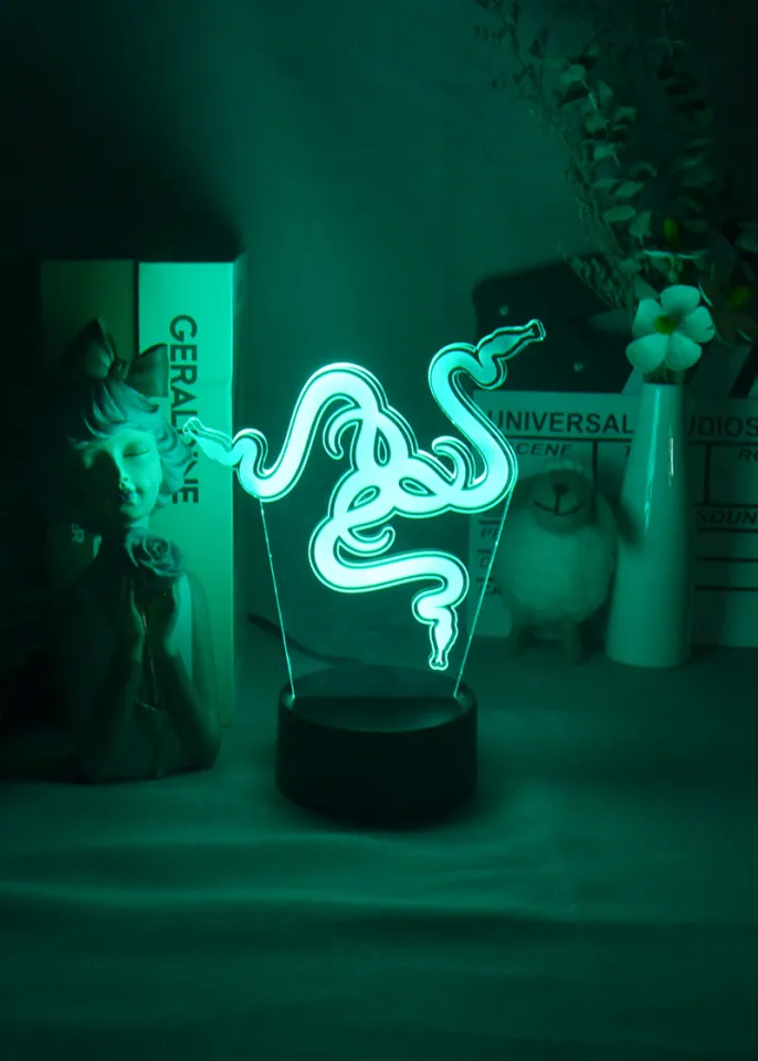 Razer ロゴ　LEDライト Game Razer Blade Logo 3D Illusion Night Lamp Novelty Gift for