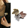 Women Vintage Maple Leaf Brooch Gold Silver Plated Brooches Pins Dance Party. 