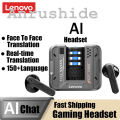 Lenovo LP49 Wireless Bluetooth V5.4 AI Translation Earphones Noise Fashion Reduction Music Headset Travel Real Time Translation Earbuds. 