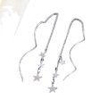 Silver jewelry pure silver 990-sense long star ear lines many stars fresh one-piece delivery. 