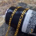 Gold Plated stylish Lara Chain 22k Men & women gold Chain Necklace Figaro Link necklace 24 Inch. 