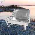 Chafing Dish Buffet Chafer Set Lid Rectangular Catering for Events Wedding. 