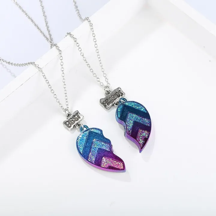 2pcs/4%20pcs%20BFF%20Necklaces%20Bracelets,%20Half%20Heart%20Matching%20Pendant%20Best%20Friends%20Fashion%20Chain%20Friendship%20Jewelry%20Set%20for%20Girl%20Lady%20-%20Image%205
