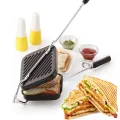 Non-Stick Gas Stove Compatible Hand Sandwich Toaster Grill Sandwich Maker. 